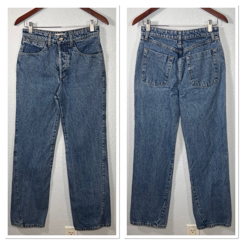 Lorod Women’s Denim High Waisted Straight Jeans Sz 27 100% Cotton 5 Pockets